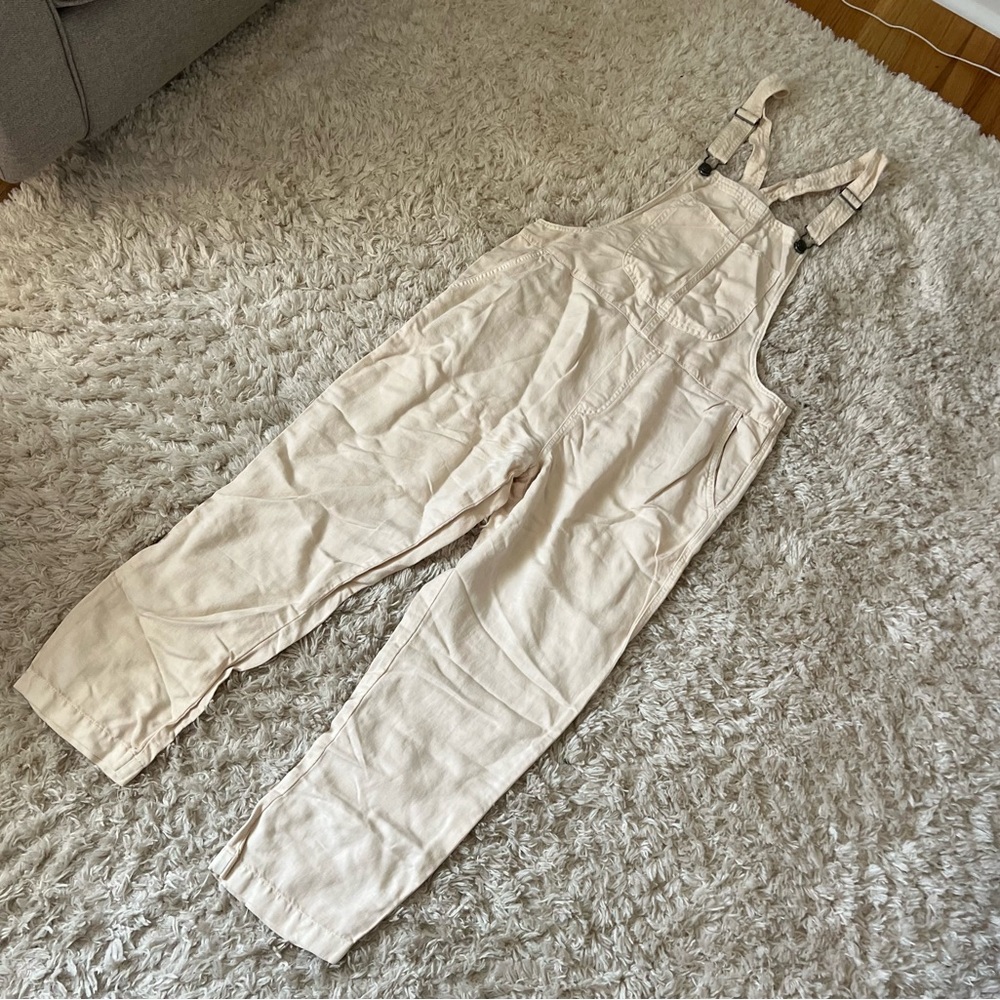 AERIE | White Cream Overalls Small